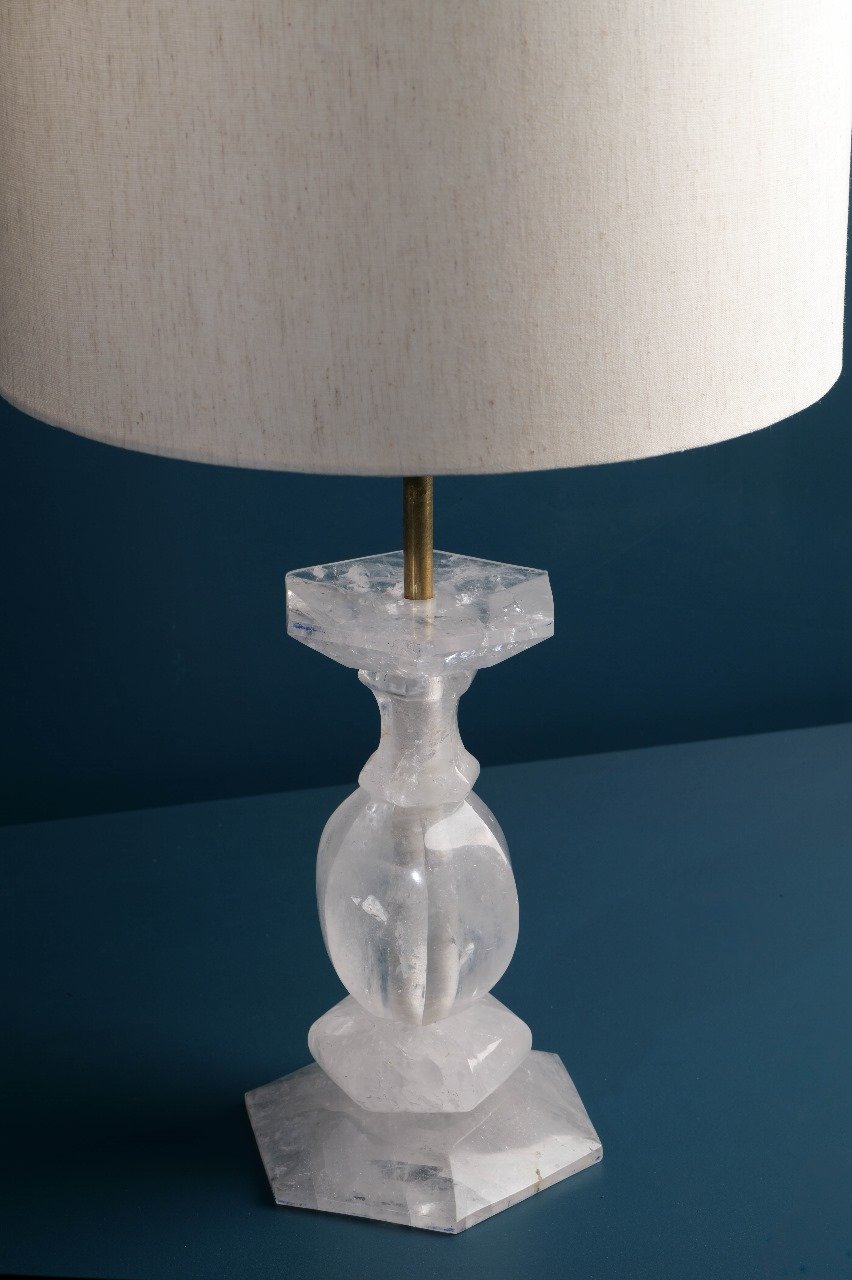Rock Crystal Lamp with shade - Image 2
